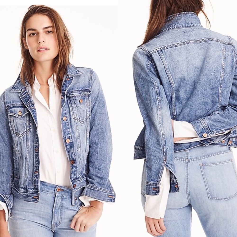 J. Crew petite classic denim jacket - Picture 2 of 5
